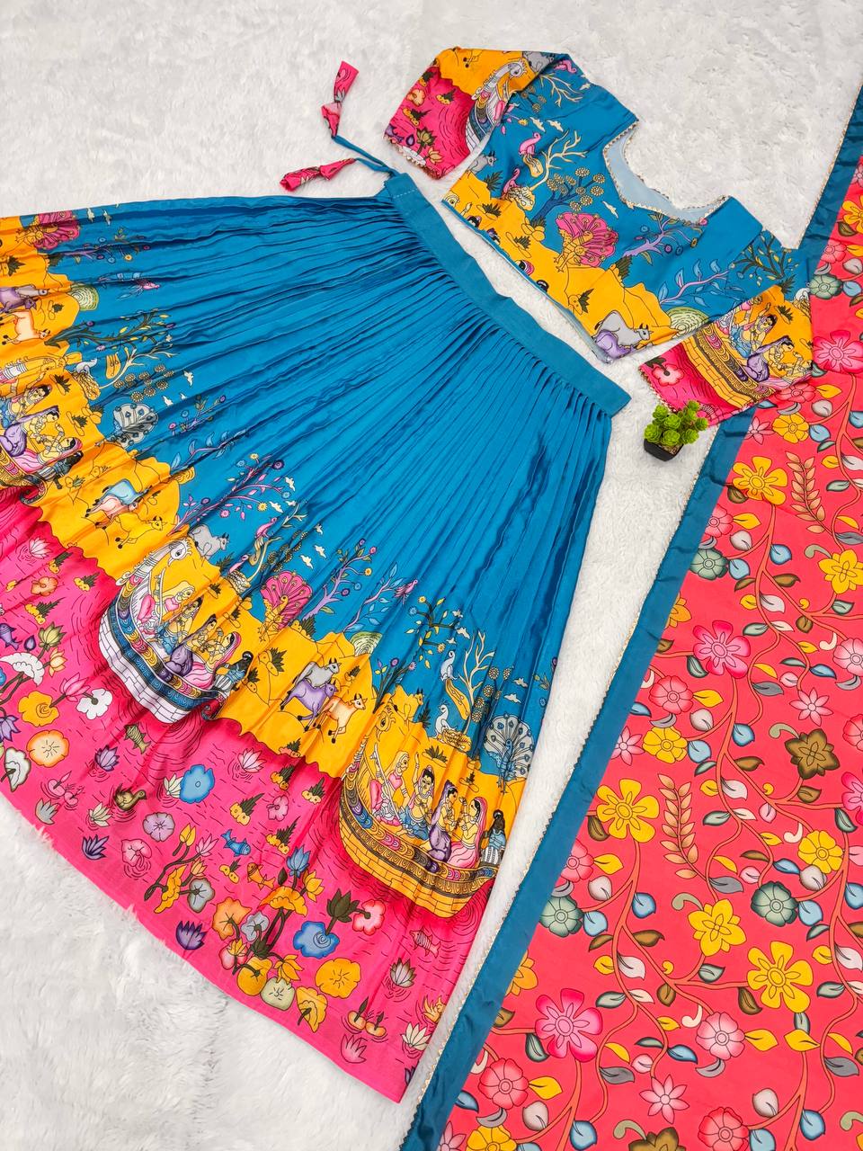 Designer Kalamkari Lehenga with Vibrant Heritage Motifs