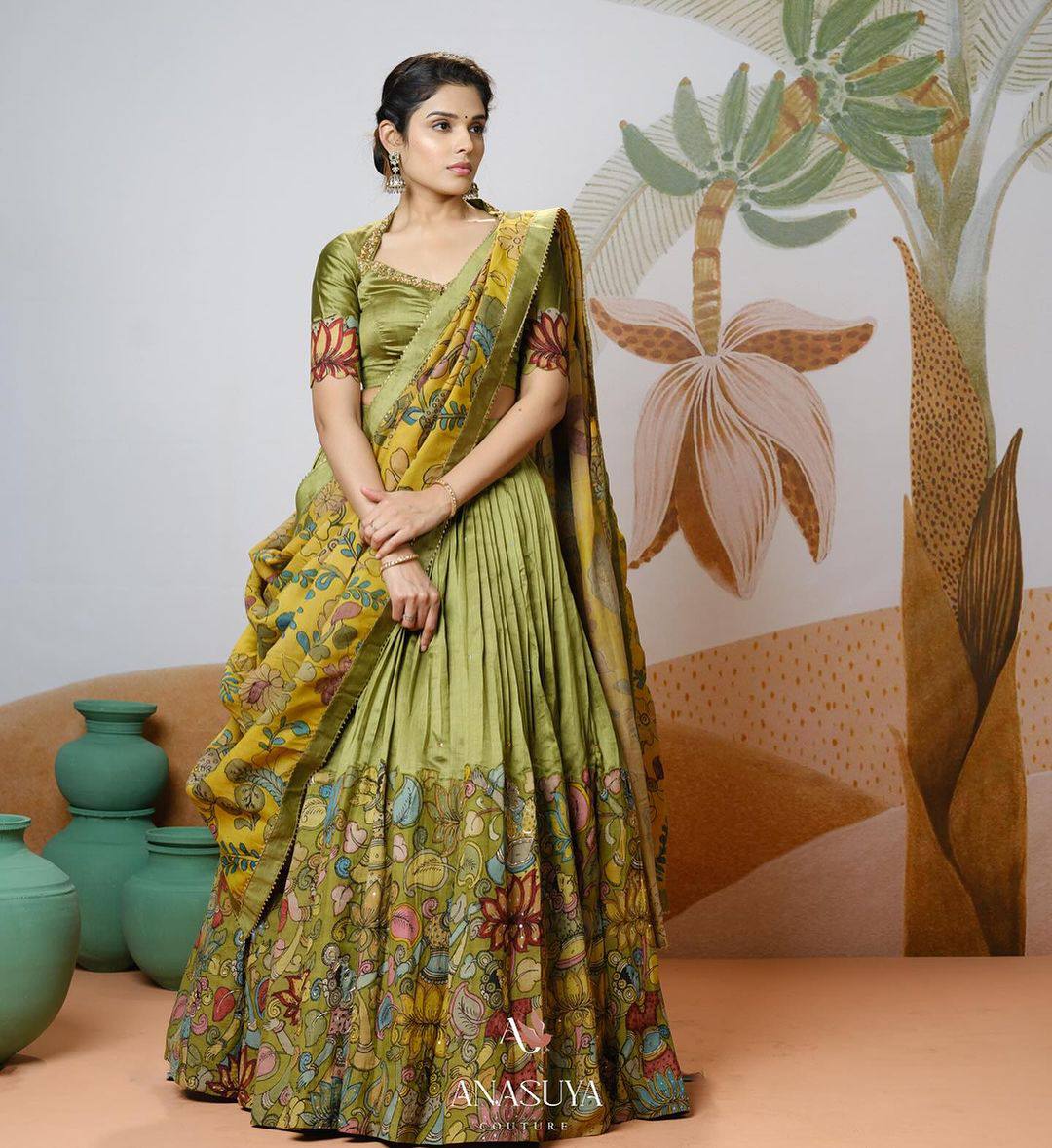 Artful Grace: Kalamkari Lehengas for the Modern Bride