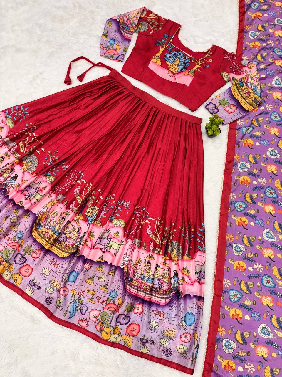 Whimsical Wonders: The Charm of Kalamkari Lehengas