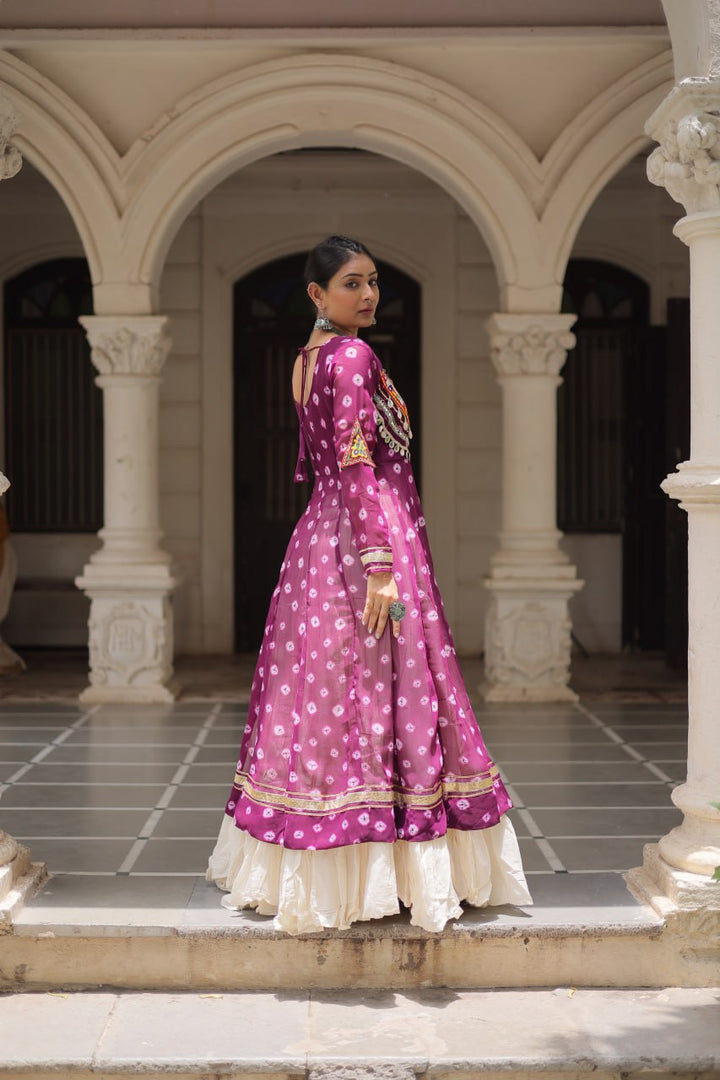 Wine & Chiku Navratri Chaniya Choli with Mirror Work – Traditional Garba & Dandiya Outfit for Women