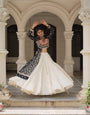 Black & Chiku Navratri Chaniya Choli with Mirror Work – Traditional Garba & Dandiya Outfit for Women