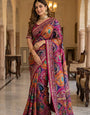 Women's Multicolor Soft Satin Digital Print Saree with Ethnic Paisley Design & Fancy Latkan Pallu