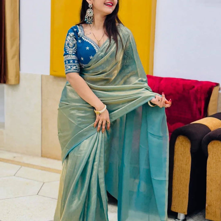 Radiant Silk Saree with Rich Embroidery – A Timeless Treasure