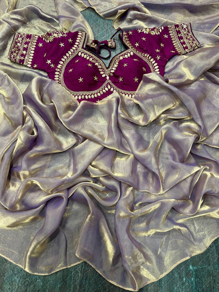 Radiant Silk Saree with Rich Embroidery – A Timeless Treasure