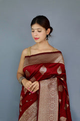 PURE BANARASI SILK SAREE WITH ZARI WEAVING